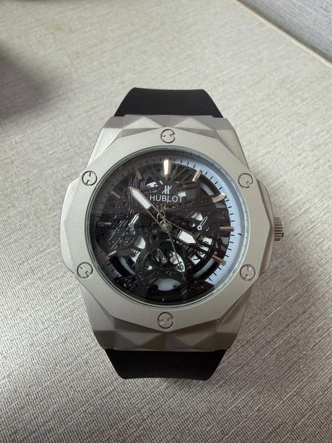 Hublot Classic Fusion Skeleton Automatic – Silver Case Black Strap