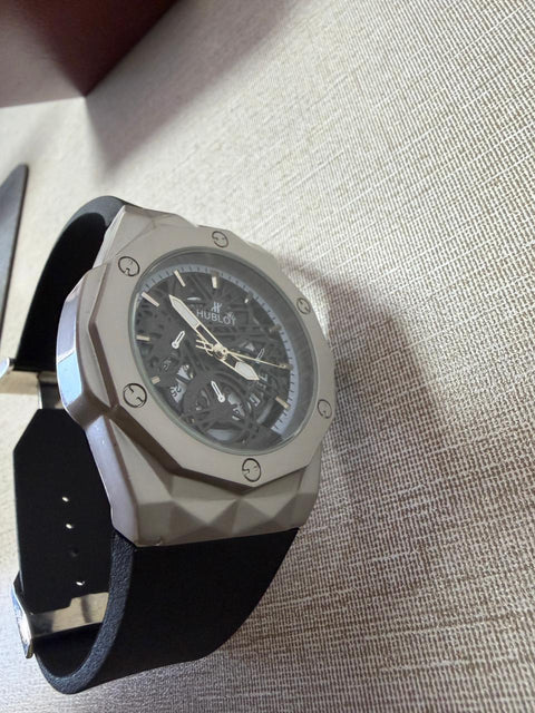 Hublot Classic Fusion Skeleton Automatic – Silver Case Black Strap