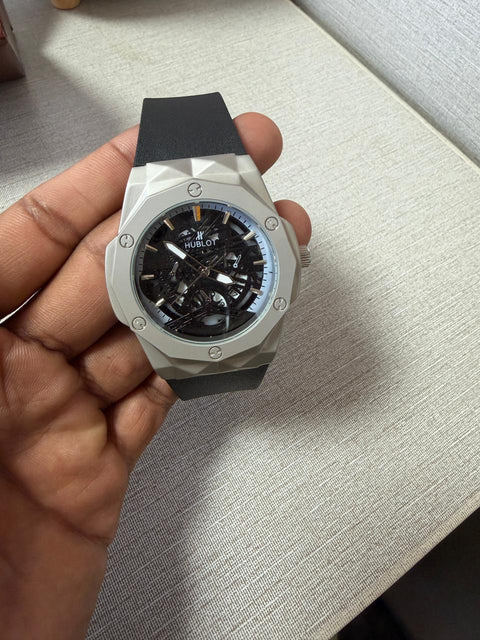 Hublot Classic Fusion Skeleton Automatic – Silver Case Black Strap