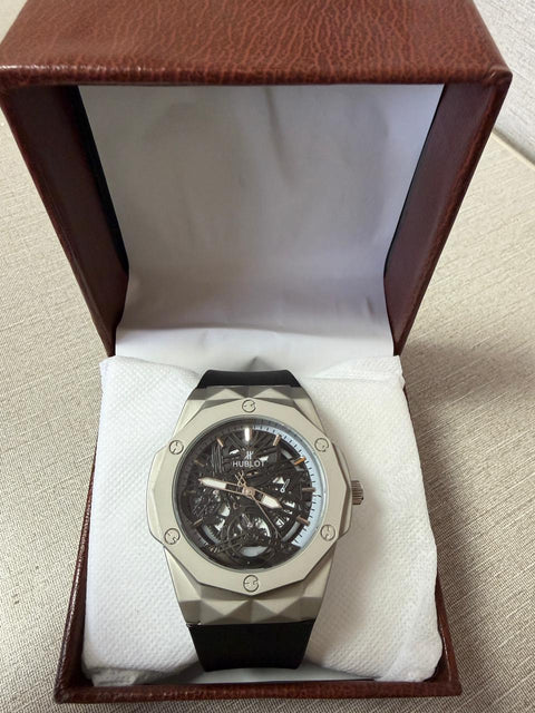 Hublot Classic Fusion Skeleton Automatic – Silver Case Black Strap